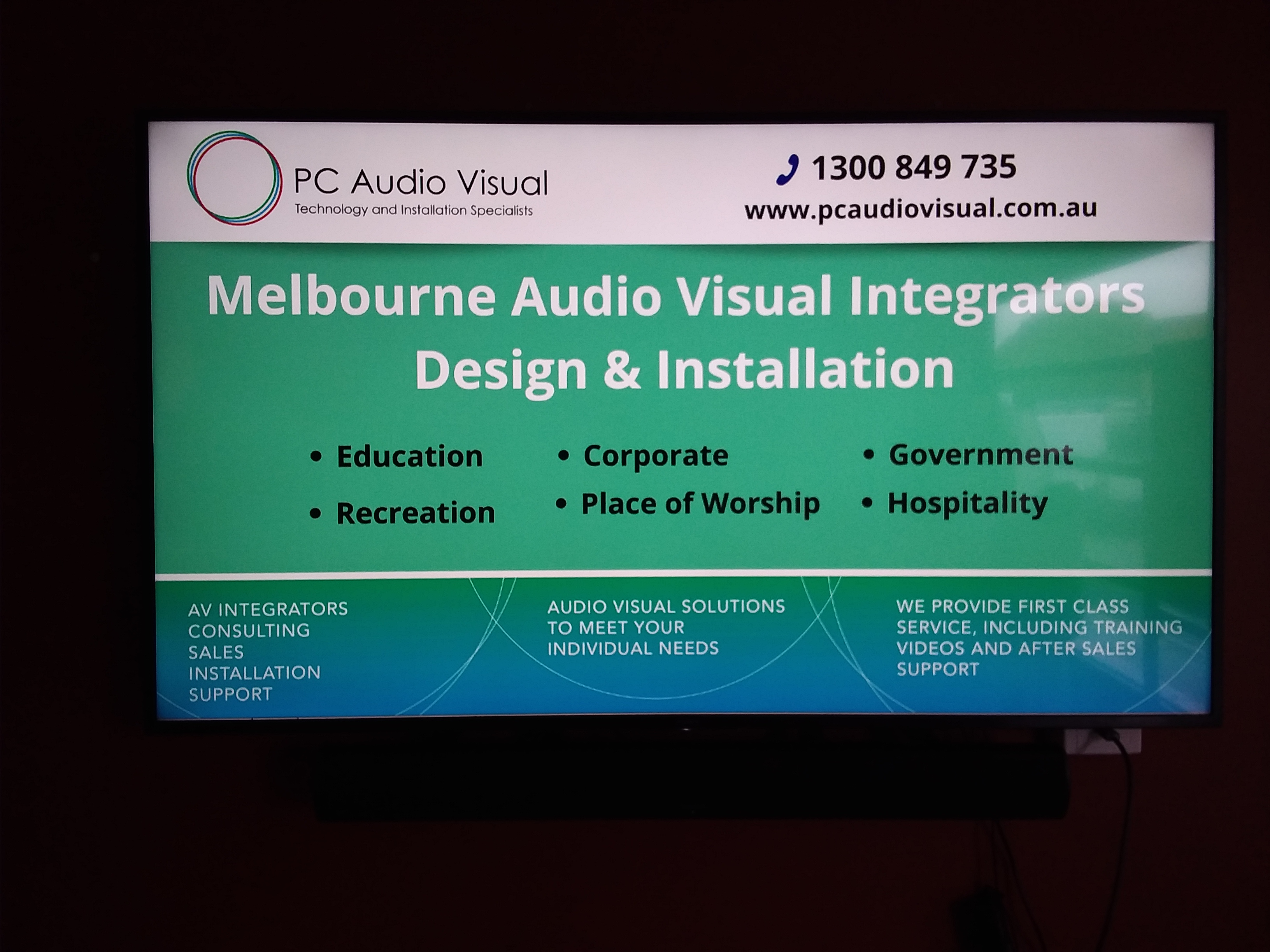 Screen Installation | Corporate Fitzroy PC Audio Visual Melbourne